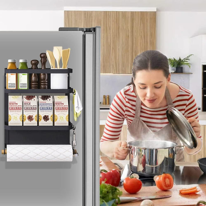 Lisslune | Magnetic Fridge Spice Rack with Paper Towel Holder – Oryden