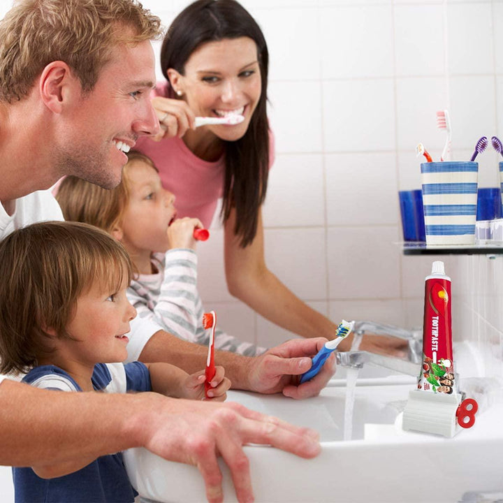 Lisslune | Automatic Toothpaste Dispenser and Toothbrush Holder - Wall-mounted Bathroom Organizer
