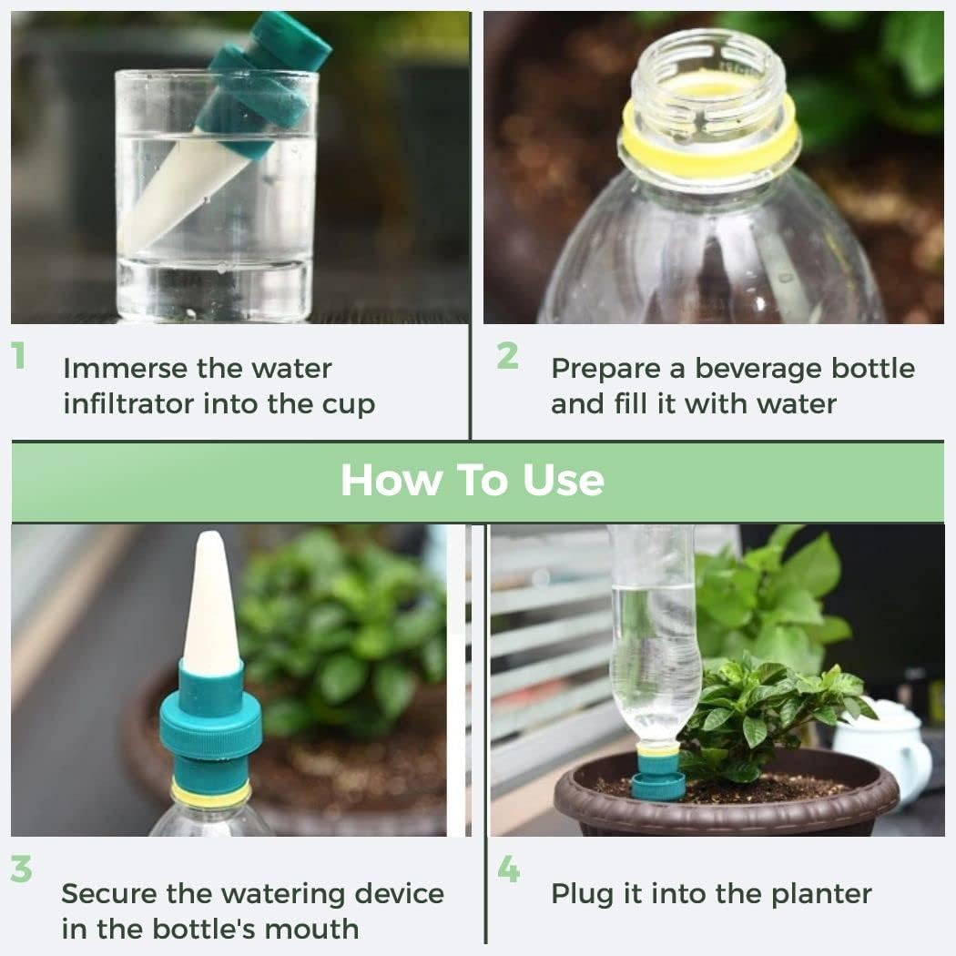Lisslune | Self-watering spikes for plants – Automatic drip tips for bottles
