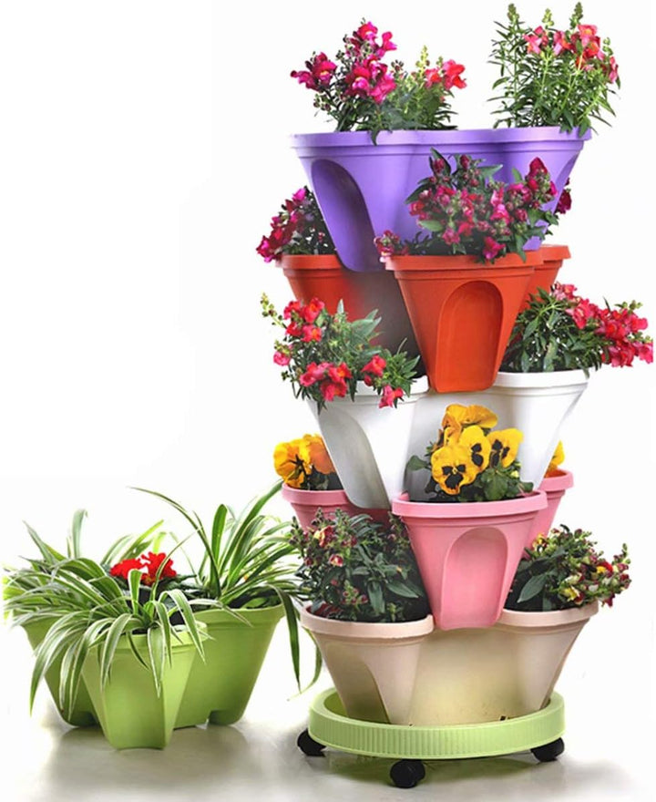 Lisslune | 6-Layer Vertical Plant Tower – Three-dimensional Flowering System for the Garden