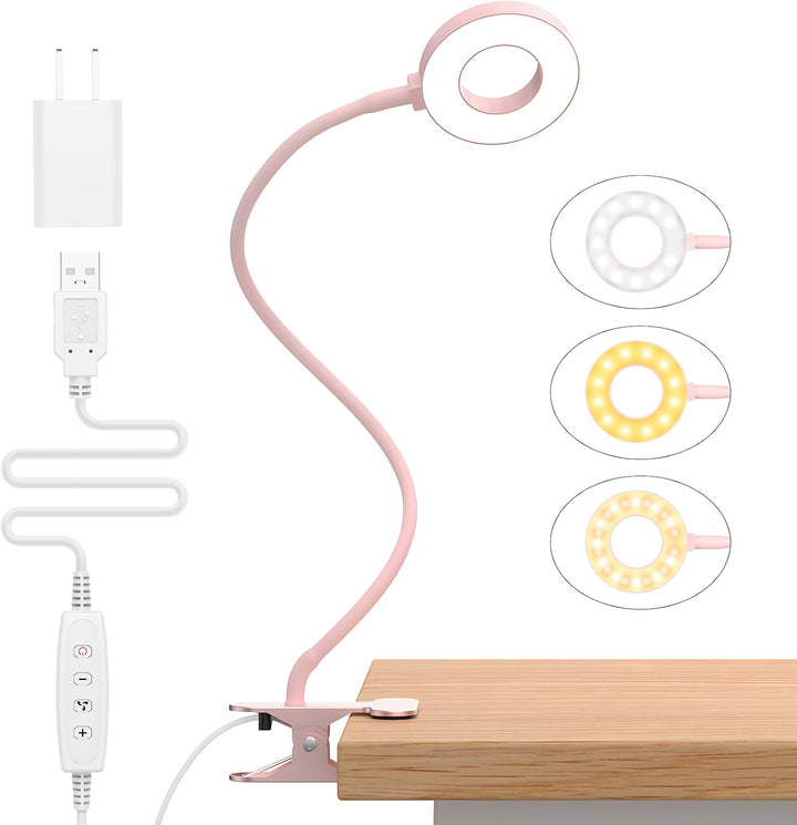 Lisslune | 3 Colour Modes LED Desk Clamp Lamp with  & Flexible Gooseneck – Selvara (1+1 FREE)