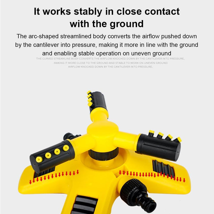 Lisslune | 360° Rotating Lawn Sprinkler | Stable, Multi-Angle Nozzles for Even Coverage in Large Gardens