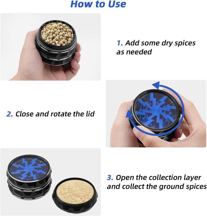 Lisslune | Deluxe Alloy Metal Herb and Spice Grinder for Ultimate Flavor Extraction