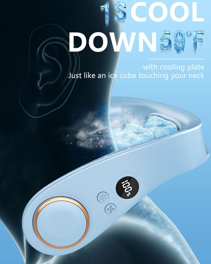 Lisslune | Neck Cooler Pro – Bladeless Neck Fan with Cooling Plate and LED Display