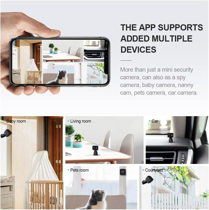 Lisslune | Mini Security Camera 4K WiFi Hidden Indoor Cam with Night Vision