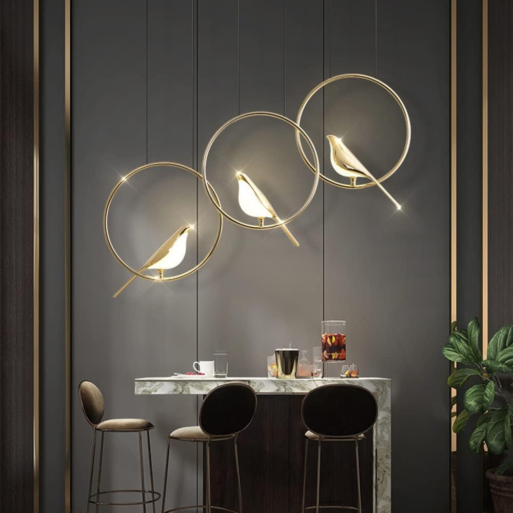 Lisslune | Circle Pendant Lamp with Bird Motifs – Modern Lighting Fixture for Home Decor & Unique Ceiling Design