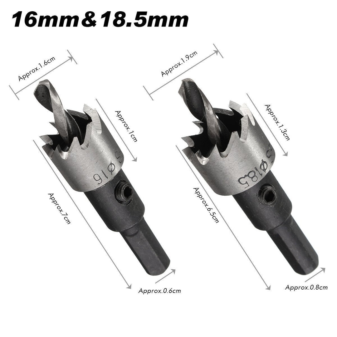 Lisslune | 5PCS Carbide Tip HSS Drill Hole Saw Set Stainless Steel Metal Alloy 16-30mm