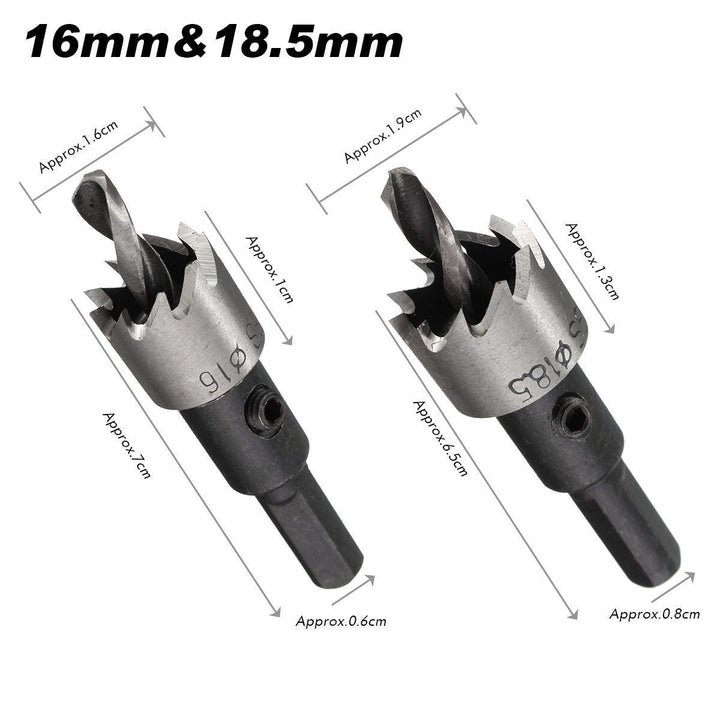 Lisslune | 5PCS Carbide Tip HSS Drill Hole Saw Set Stainless Steel Metal Alloy 16-30mm