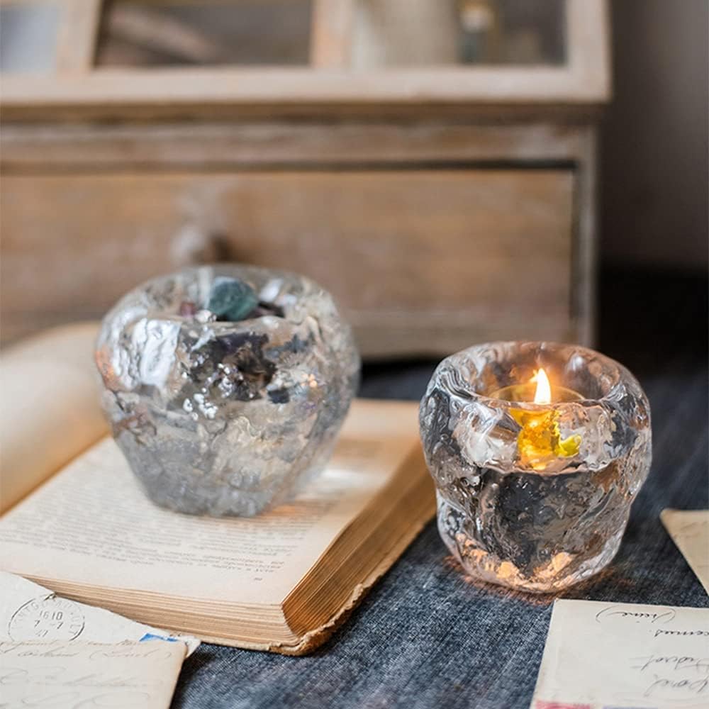 Lisslune | Glass Tealight Holder – Decorative Candle Holder made of Clear Glass for Cozy Lighting
