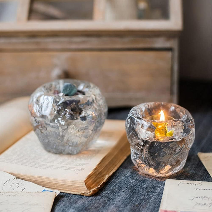 Lisslune | Glass Tealight Holder – Decorative Candle Holder made of Clear Glass for Cozy Lighting
