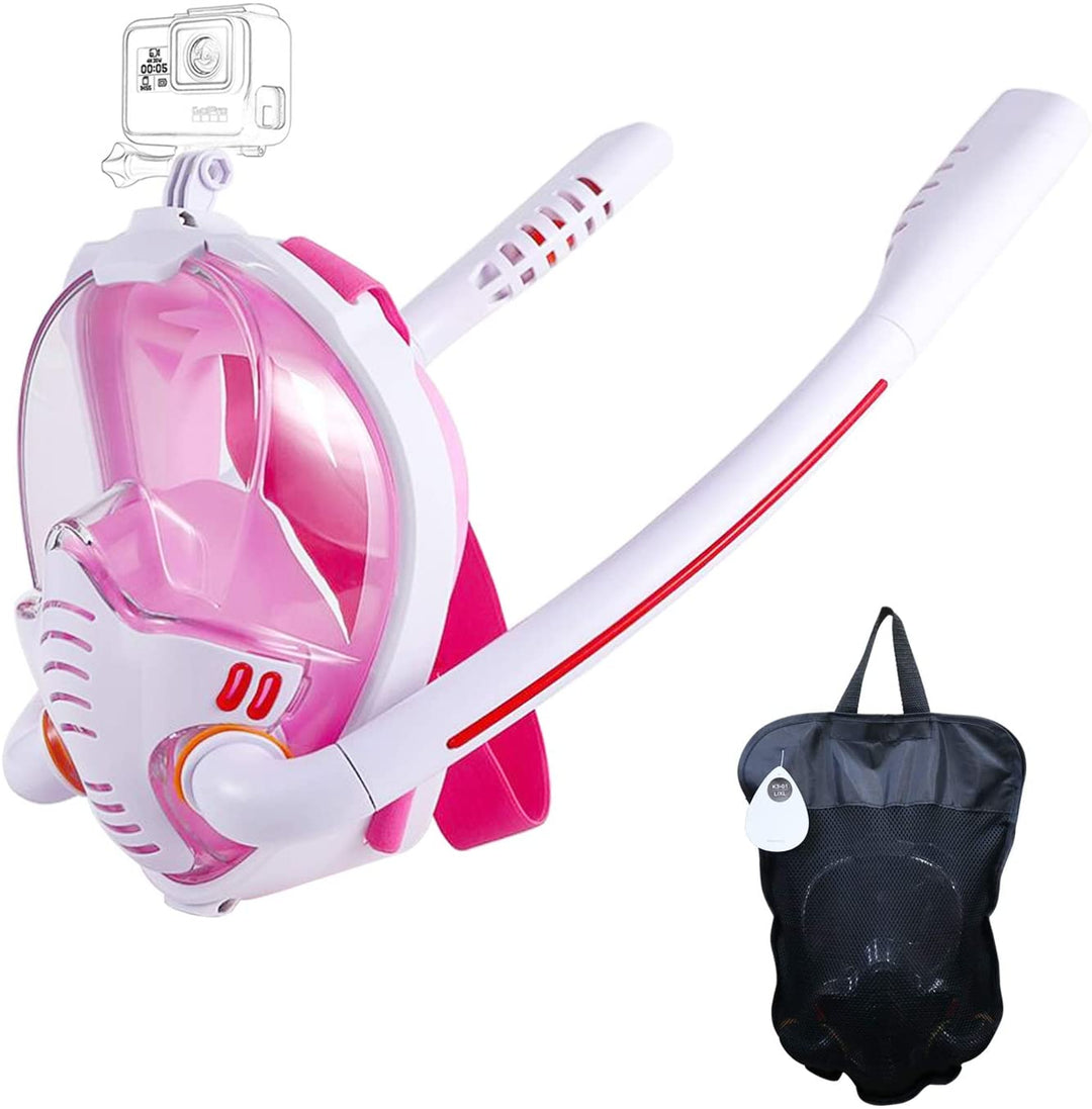Lisslune | Snorkel mask with anti-fog cloths, 180-degree panoramic view HD