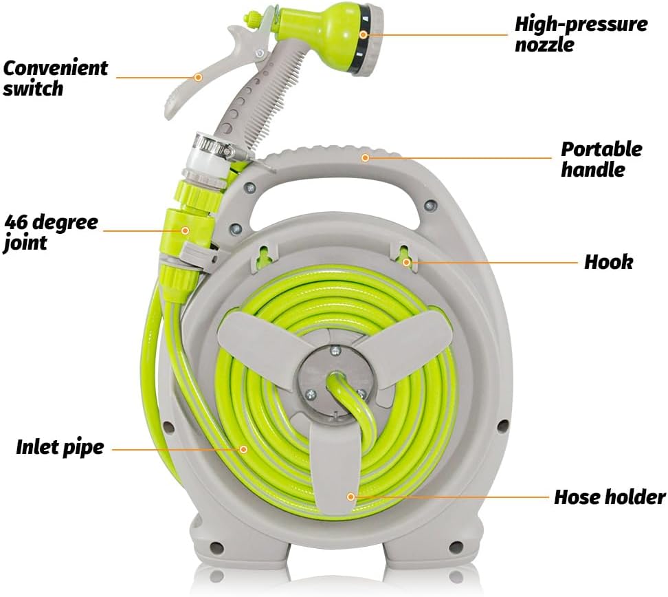 Lisslune | Compact Garden Hose Reel Set with 15m Pipe – Corvina