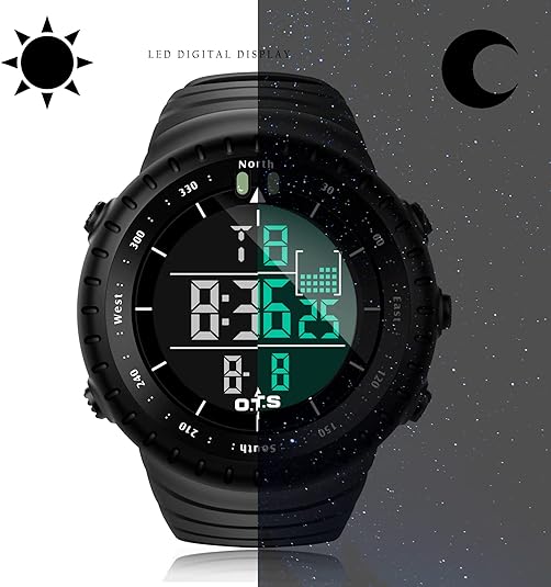 Lisslune | Henry Waterproof Men’s Digital Sports Watch – Shockproof, Tactical & LED Backlit Outdoor Timepiece