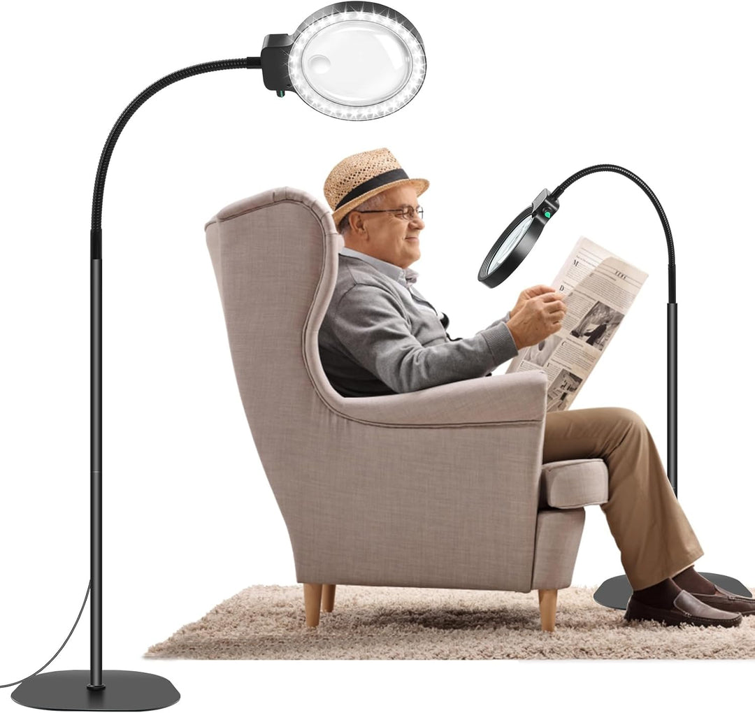 Lisslune | Full-Page Magnifying Glass with LED Light – Hands-Free Reading Aid for Books, Crafts & Hobbies