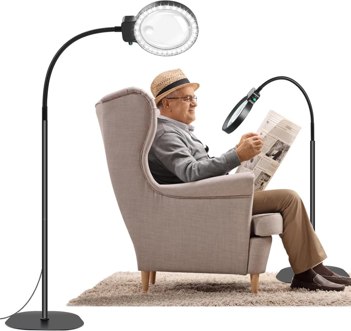 Lisslune | Full-Page Magnifying Glass with LED Light – Hands-Free Reading Aid for Books, Crafts & Hobbies