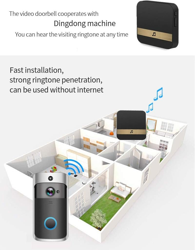 Lisslune | Wireless HD WiFi Video Doorbell | Night Vision, Two-Way Intercom & Motion Alerts for Home Security