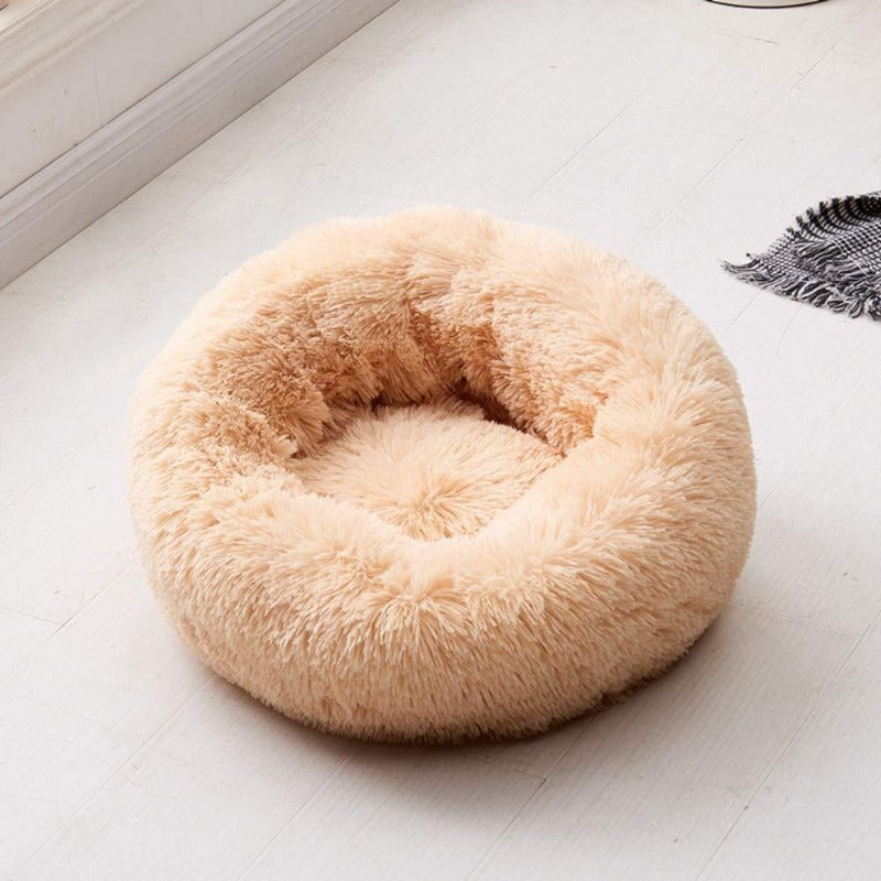 Lisslune | Beef Plush Calming Donut Dog Bed for Small to Large Dogs