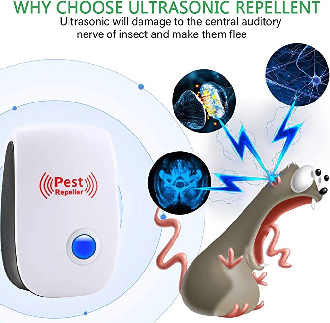 Lisslune | Ultrasonic Rat Repeller Device - Effective Pest Control for Rodents in 48 Hours - Safe for Home & Garden Use
