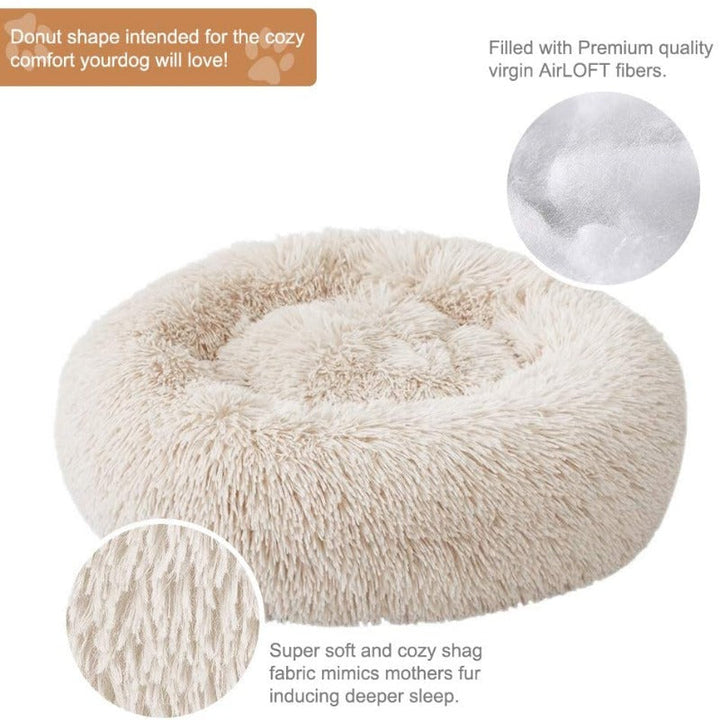 Lisslune | Beef Plush Calming Donut Dog Bed for Small to Large Dogs