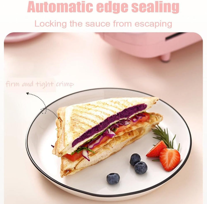 Lisslune | 2-in-1 Sandwich Maker & Toaster | Non-Stick Auto-Sealing Plates for Quick Breakfasts, Snacks & Easy Cleanup