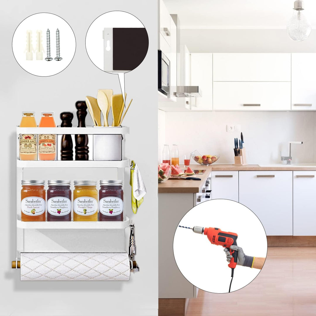Lisslune | Magnetic Fridge Spice Rack with Paper Towel Holder – Oryden