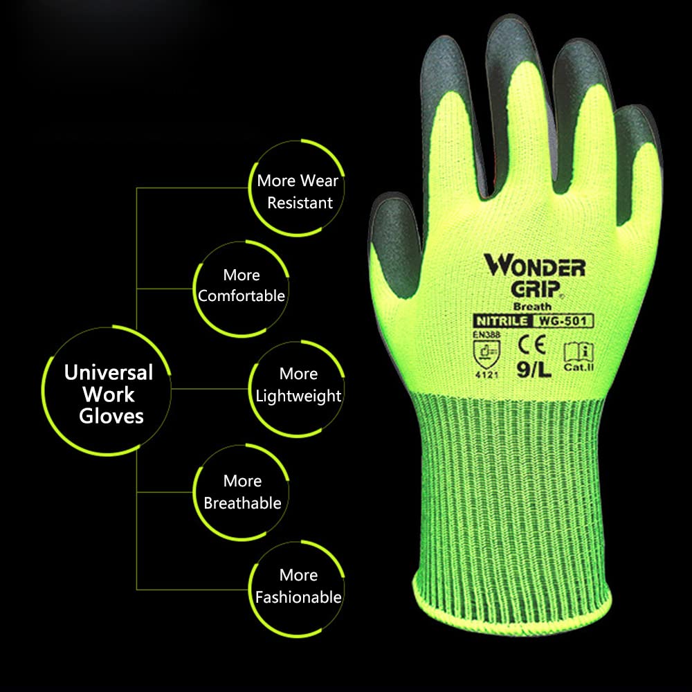 Lisslune | Work Gloves with Wonder Grip – Non-Slip Gloves for Gardening and Craftsmanship
