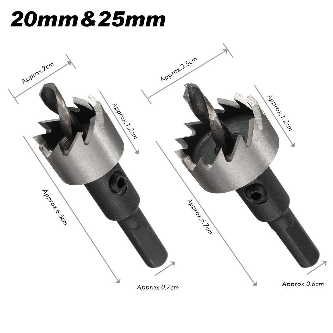 Lisslune | 5PCS Carbide Tip HSS Drill Hole Saw Set Stainless Steel Metal Alloy 16-30mm