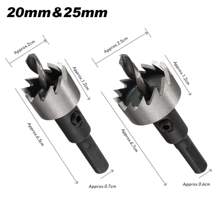 Lisslune | 5PCS Carbide Tip HSS Drill Hole Saw Set Stainless Steel Metal Alloy 16-30mm