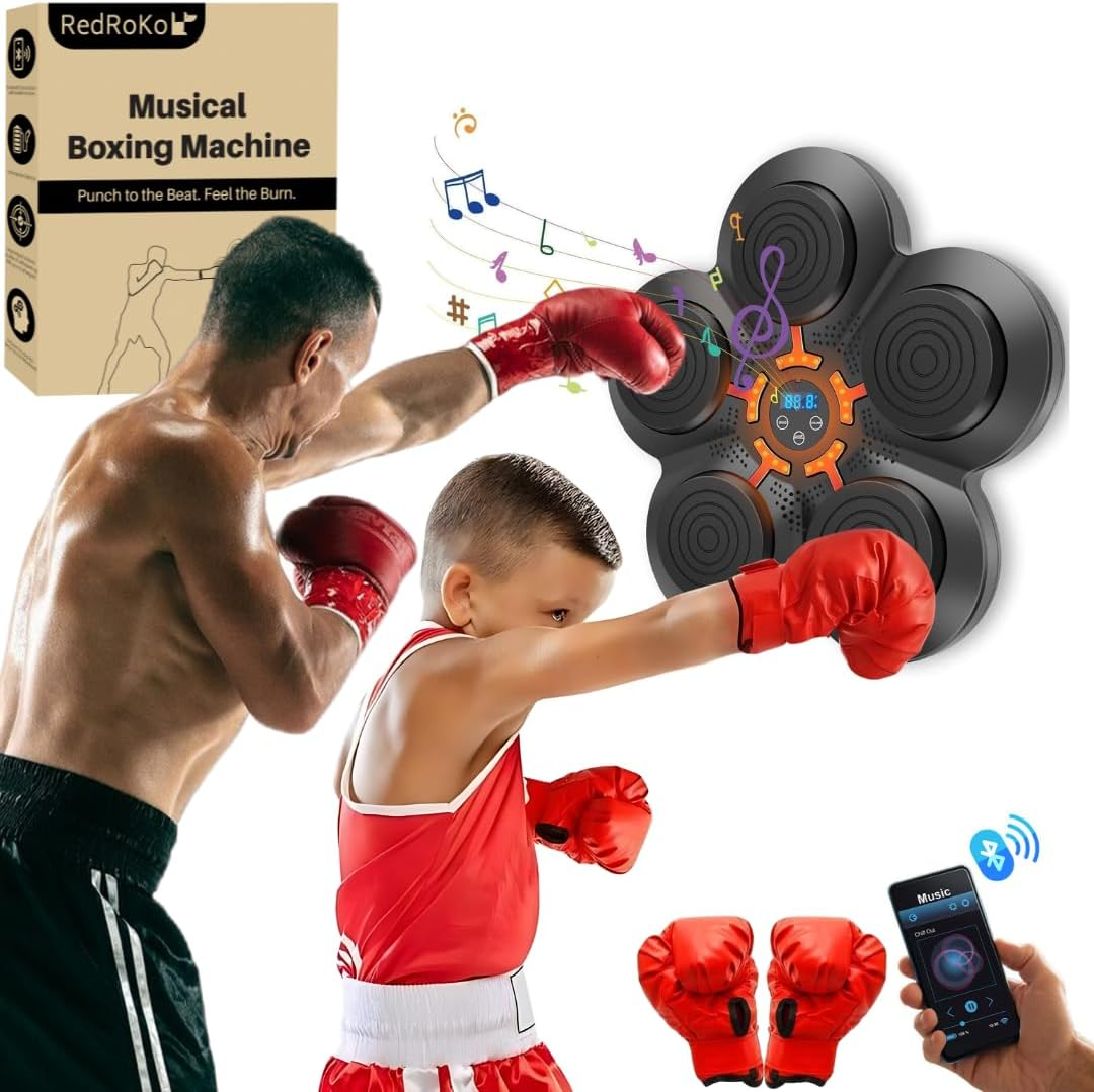 Lisslune | RhythmBox Wall Trainer – Smart Bluetooth Boxing Machine with Music & LED Reaction