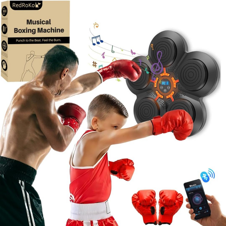 Lisslune | RhythmBox Wall Trainer – Smart Bluetooth Boxing Machine with Music & LED Reaction