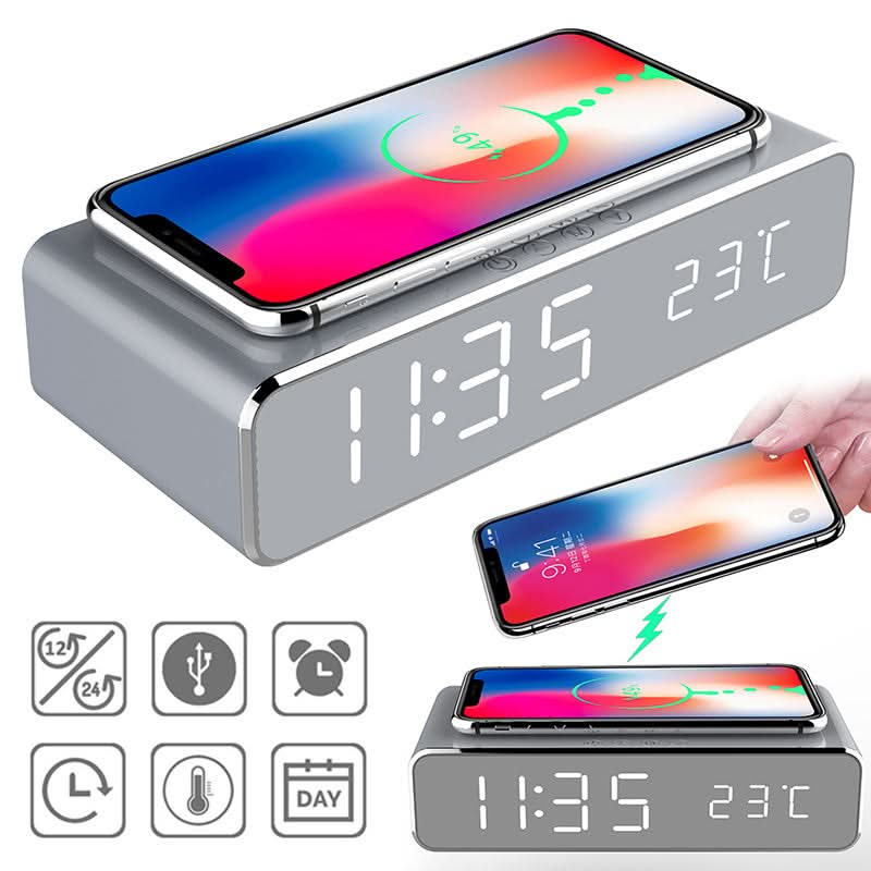 Lisslune | BENNETT - LED alarm clock with wireless charger