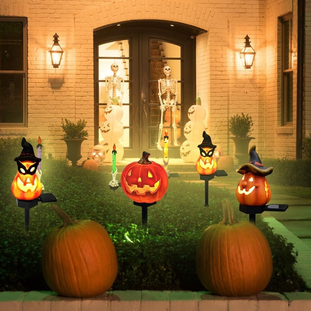Lisslune | Halloween Solar Lights – Decorative LED Garden Lights with Pumpkin and Witch Designs