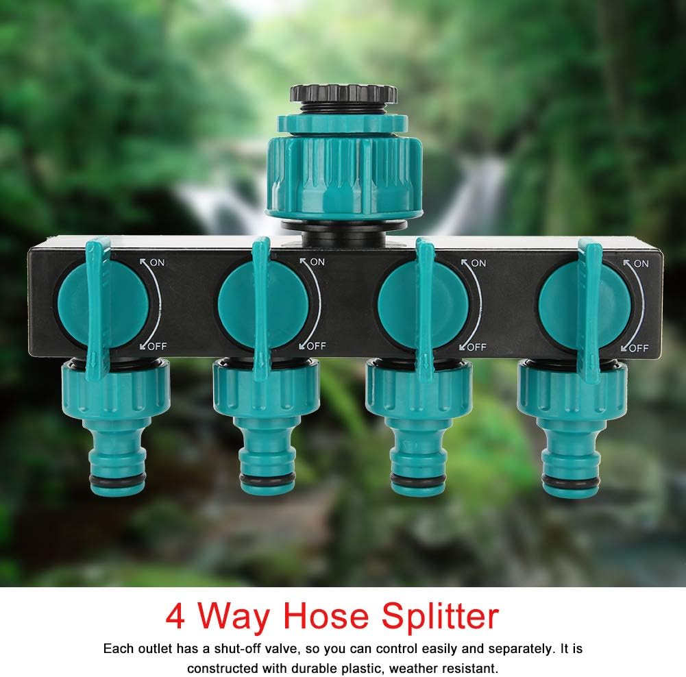 Lisslune | Universal 4-way garden hose splitter – Adjustable faucet splitter