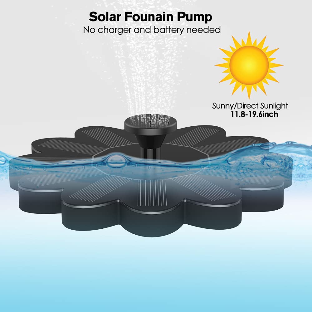Lisslune | Solar-powered fountain for the garden – Flower design water feature for ponds and pools