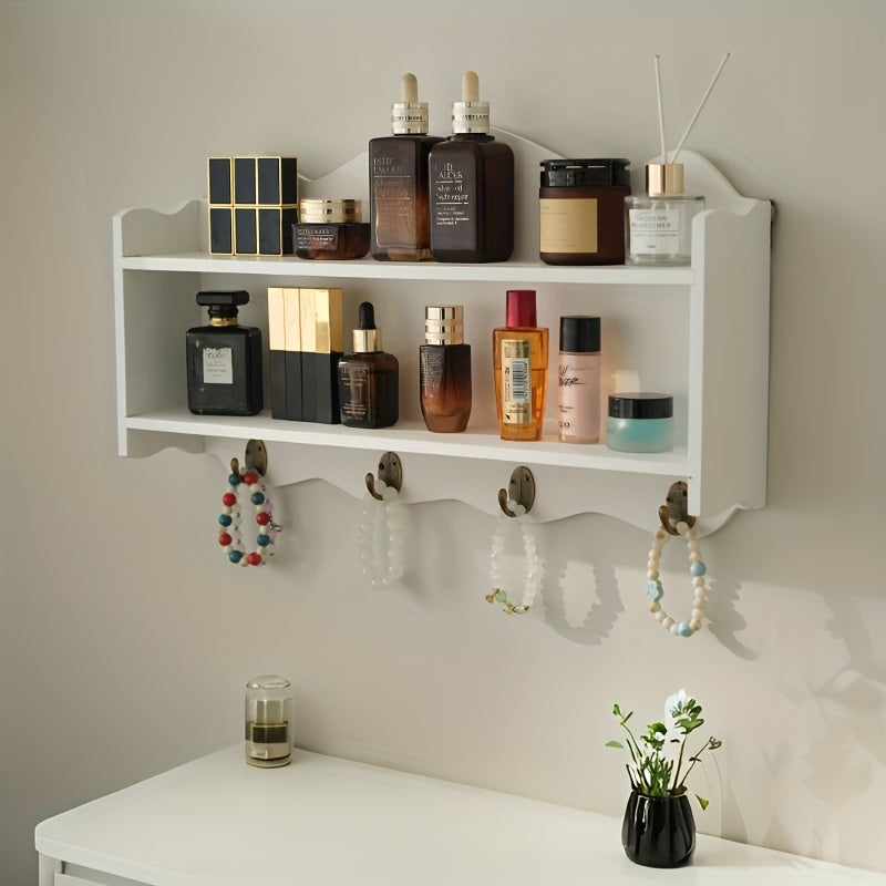 Lisslune | Amerikanischer Stil Kreative Haken für Schlüssel, Wandmontierter Lagerregal für den Eingang, Vintage Holzkiste mit Kleiderhaken, Utility Regale