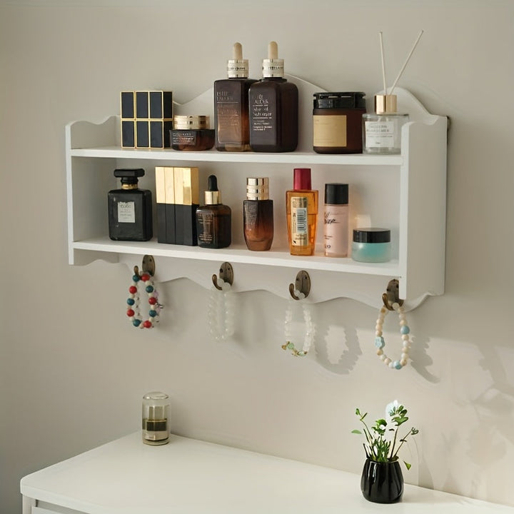Lisslune | Amerikanischer Stil Kreative Haken für Schlüssel, Wandmontierter Lagerregal für den Eingang, Vintage Holzkiste mit Kleiderhaken, Utility Regale