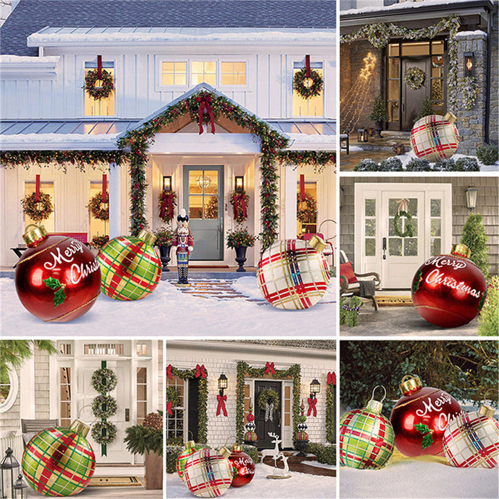 Lisslune | Inflatable Christmas Ball Outdoor Decoration 60cm – Weather Resistant PVC Christmas Decoration