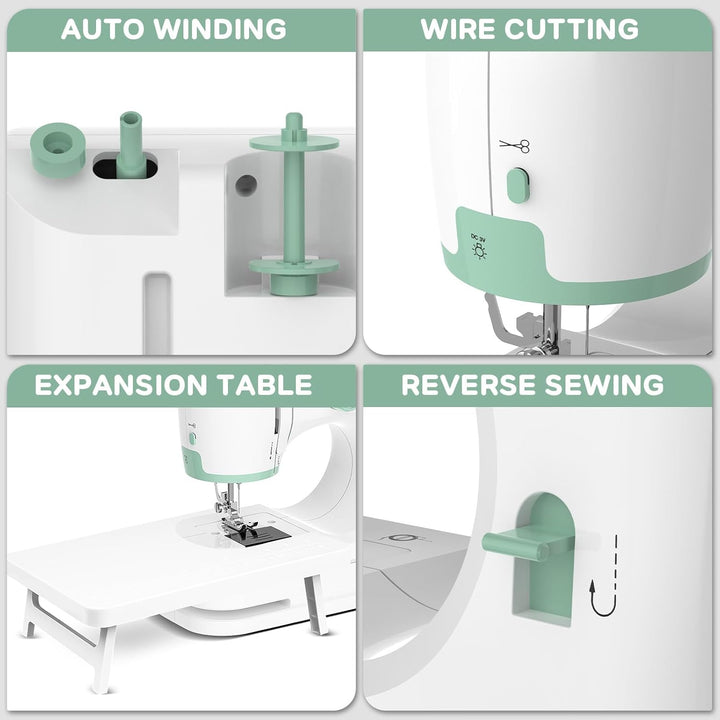 Lisslune | Portable Sewing Machine with 12 Stitches & Extension Table – StitchPro