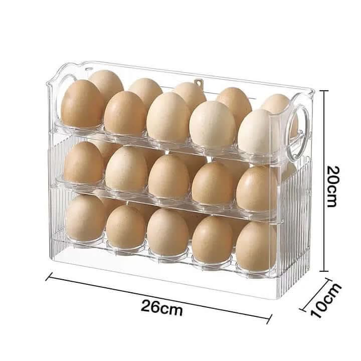 Lisslune | Clear Egg Organizer – Space-Saving Rolling Fridge Storage