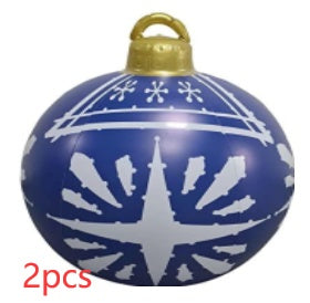 Lisslune | Inflatable Christmas Ball Outdoor Decoration 60cm – Weather Resistant PVC Christmas Decoration