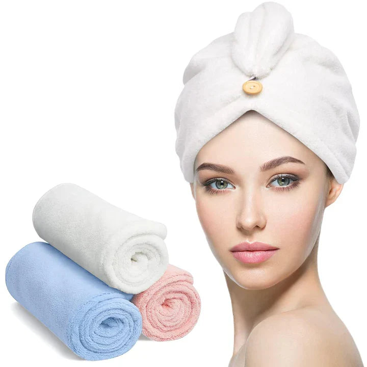 Lisslune | Microfiber Hair Towel Set | 3 Pack for Quick Drying