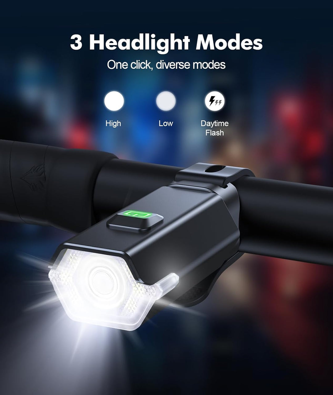 Lisslune | Rechargeable Bike Light Set with 3+6 Modes & Side Lighting – RoadBeam