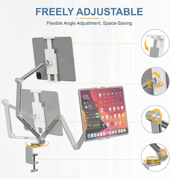 Lisslune | Adjustable Aluminum Tablet Desk Stand with 360° Rotation – Movaro