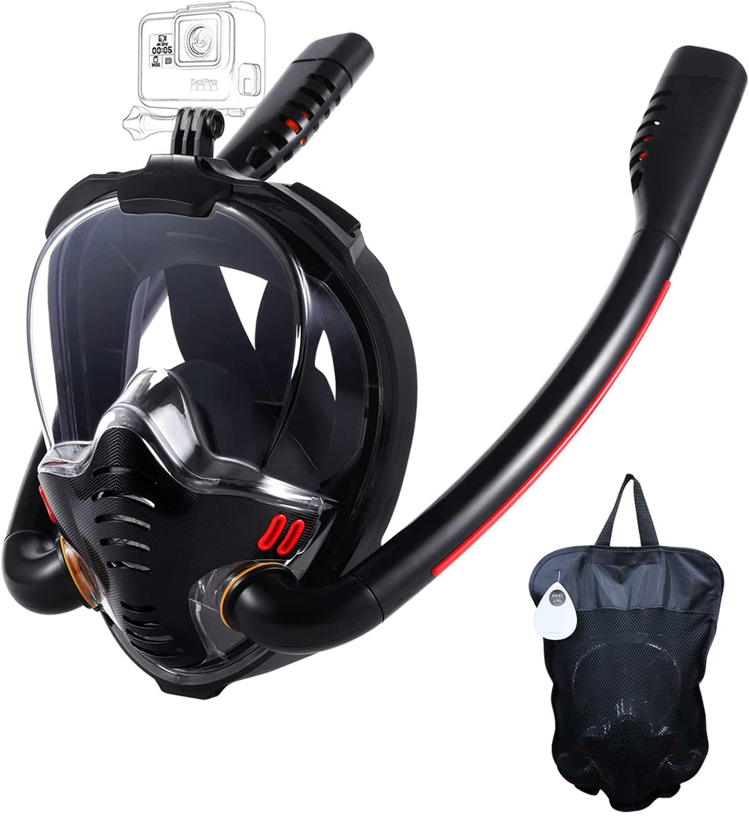 Lisslune | Snorkel mask with anti-fog cloths, 180-degree panoramic view HD