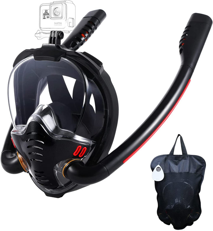 Lisslune | Snorkel mask with anti-fog cloths, 180-degree panoramic view HD