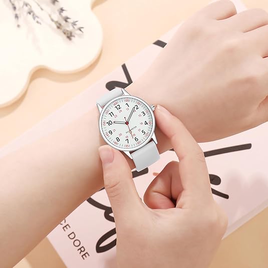 Lisslune | Stylish Women’s Clip-On Watch – Waterproof Silicone Fob Watch in Elegant Colours