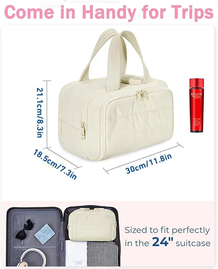 Lisslune | 4-in-1 Puffy Toiletry Bag for Women – Large Travel Makeup & Skincare Organiser