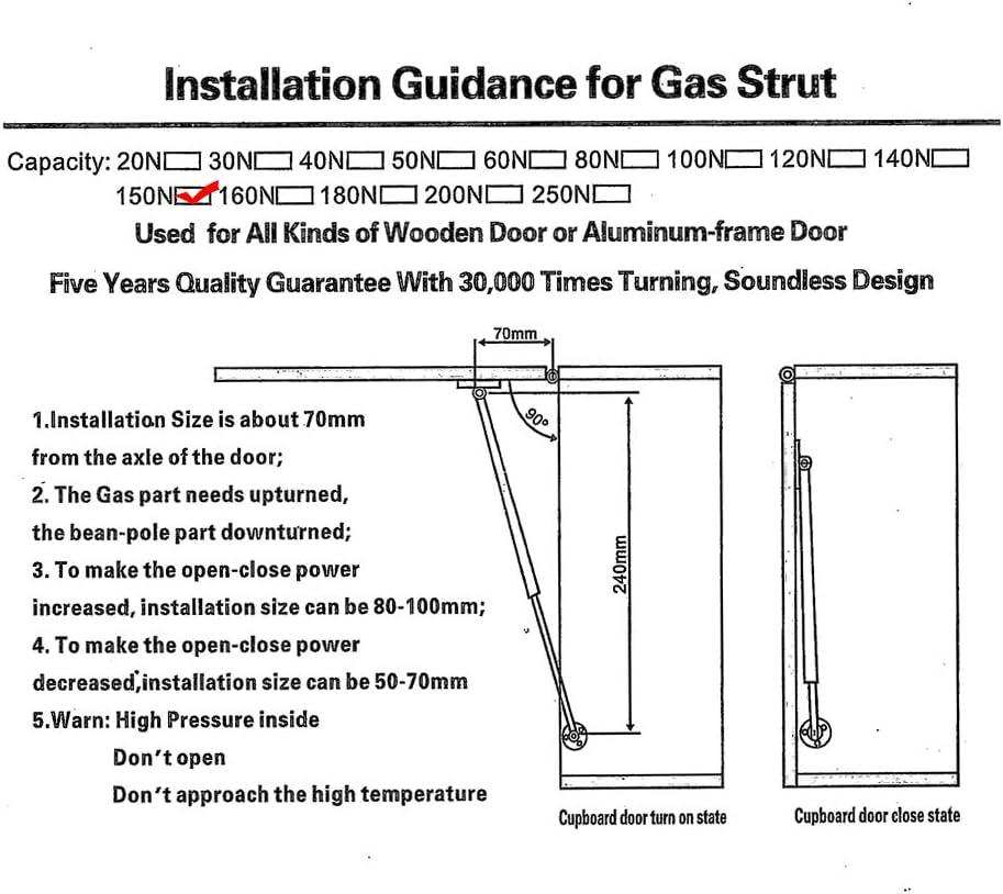 Lisslune | Revolutionary Hydraulic Gas Spring Stay Kit for Smooth Cabinet Door Operation