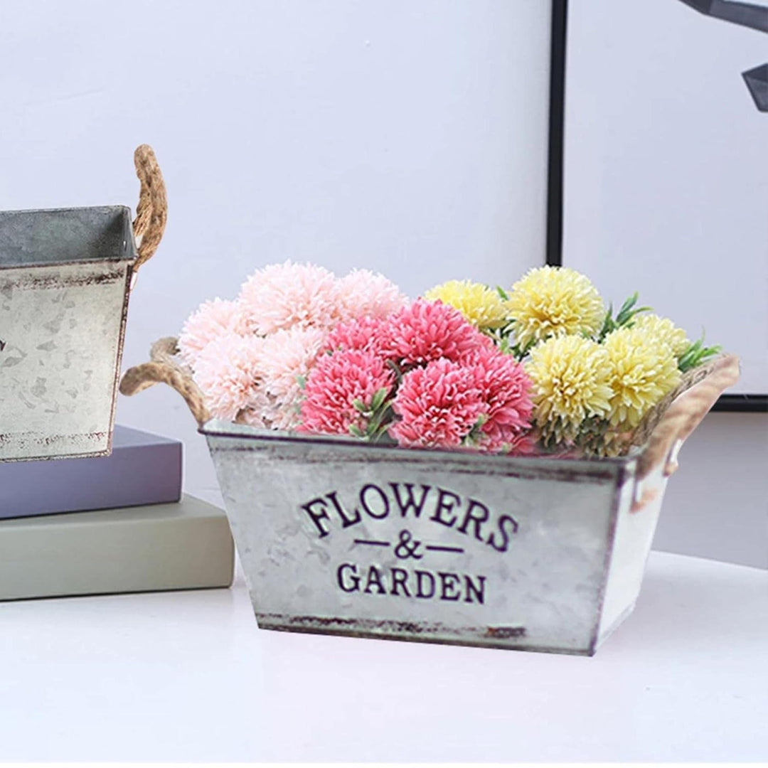 Lisslune | Decorative flower and garden container made of metal with hemp rope handles