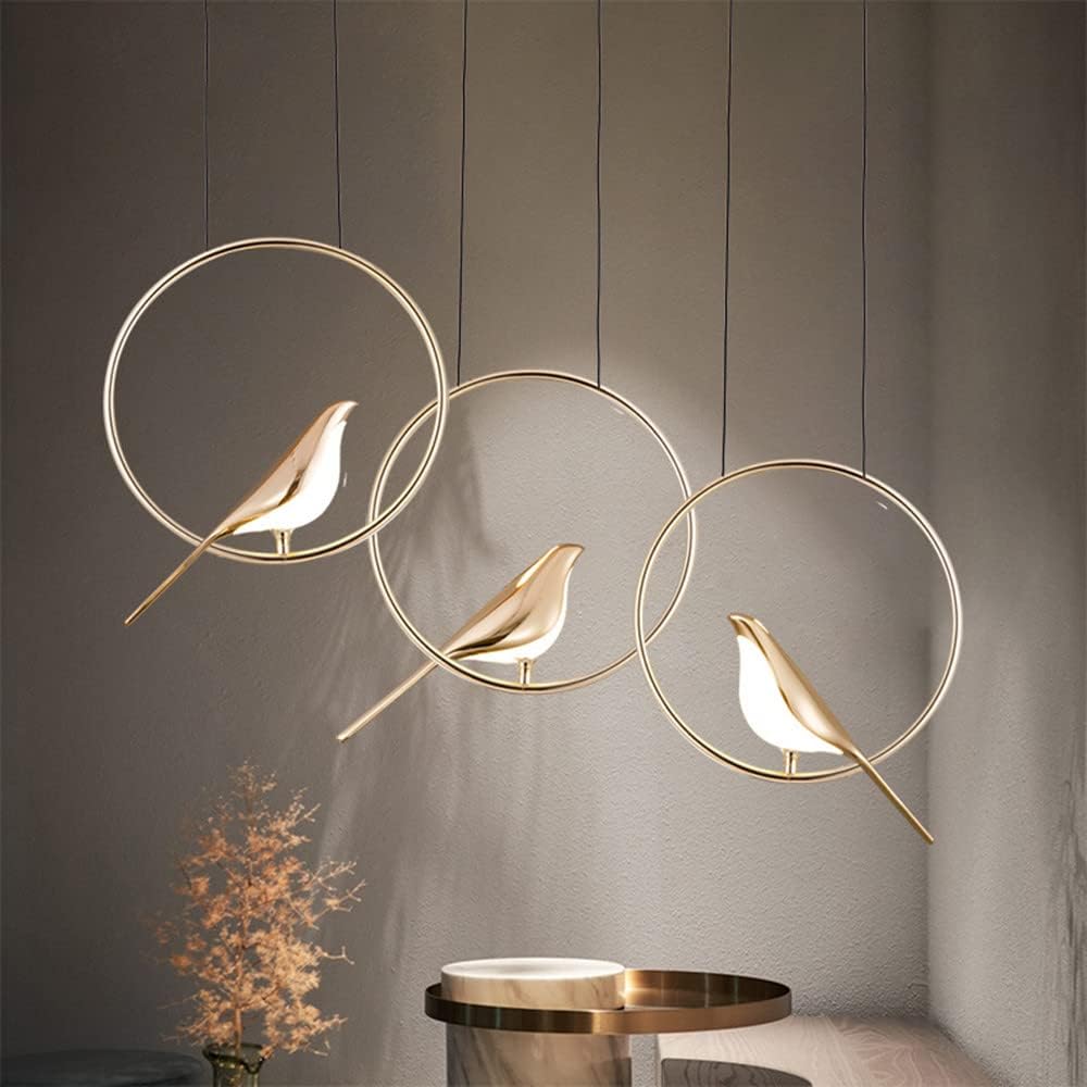 Lisslune | Circle Pendant Lamp with Bird Motifs – Modern Lighting Fixture for Home Decor & Unique Ceiling Design